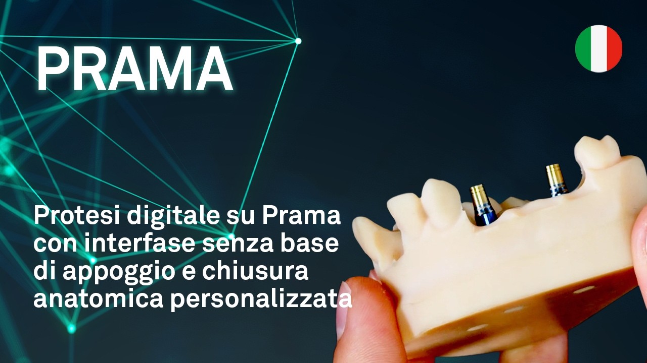 Protesi digitale su Prama con interfase senza base di appoggio e chiusura anatomica personalizzata