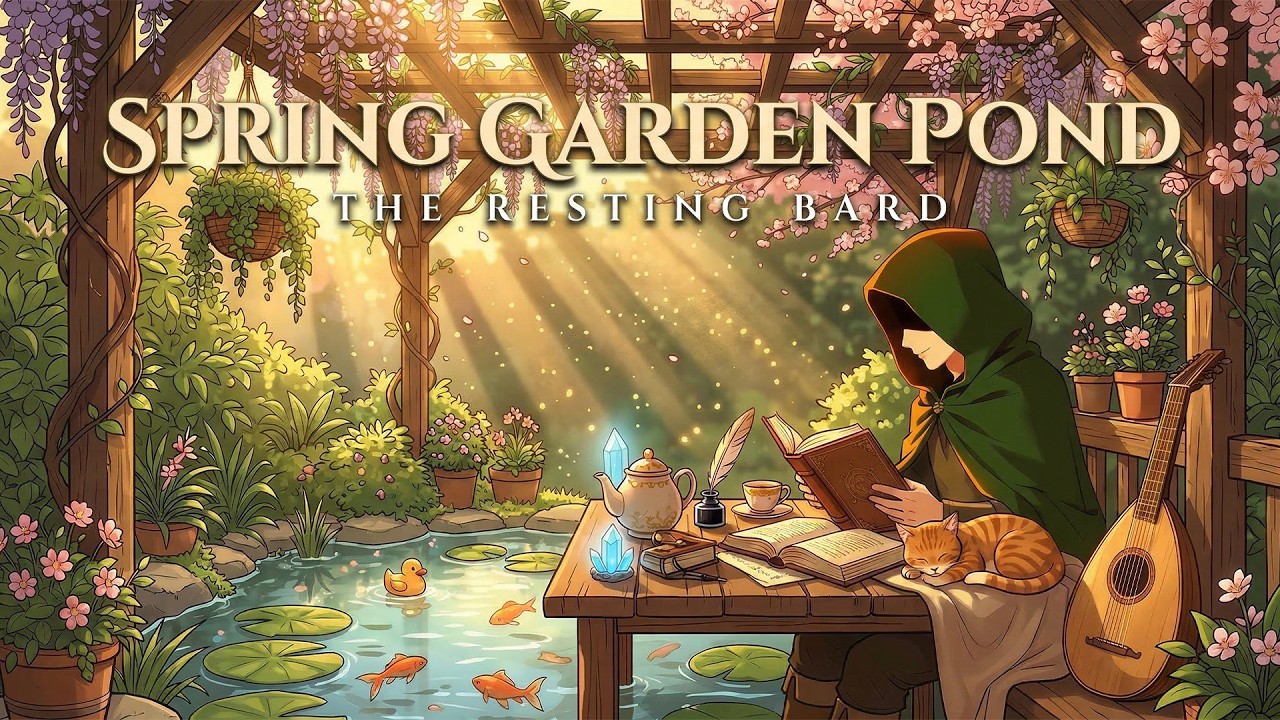 The Spring Garden Pond 🪷 Relaxing Fantasy Music for Reading & Focus