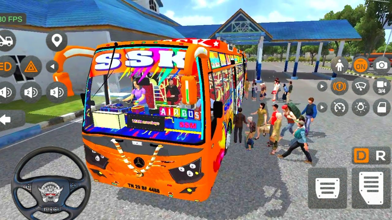 💥Passenger Bus Simulator Full Lighting New TN Marthi Coash Best Map Mod Palu Gameplay Video