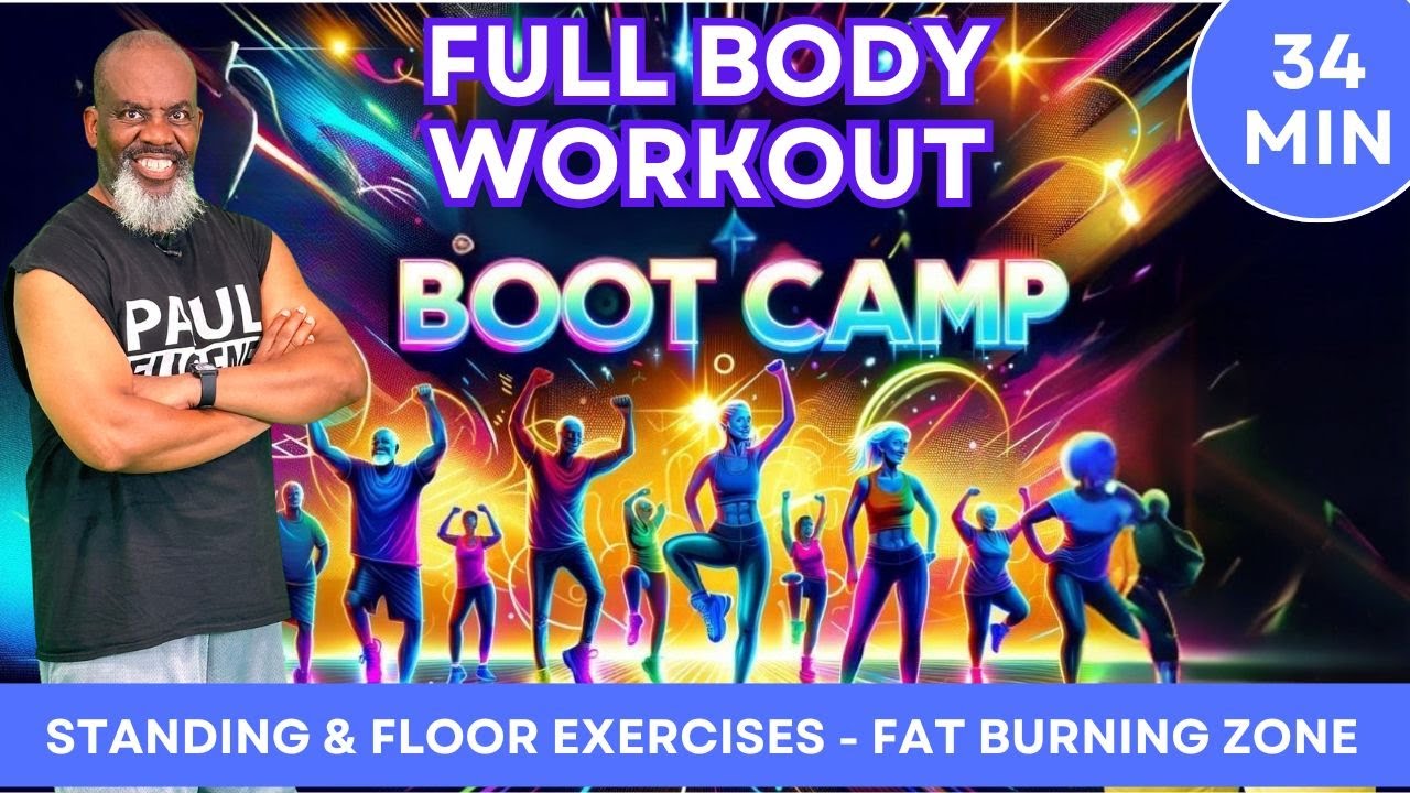 Full Body Boot Camp Standing & Floor Exercises Fat Burner!