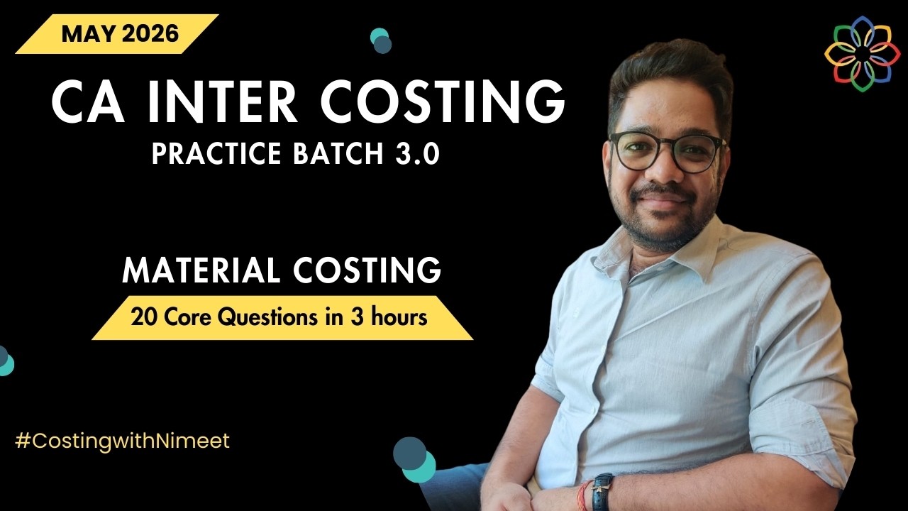 The Only Material Costing Revision You Need | 20 Questions, 100% Concepts | May '26 Exams | RR 3.0