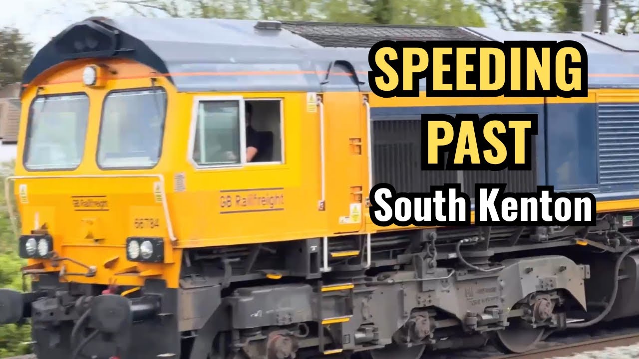 Diesel Thunder: Class 66 Freight Train at Full Speed