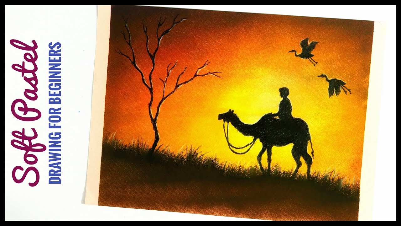Desert Scenery | soft pastel drawing for beginners | Samsul Alam
