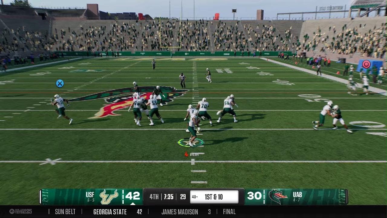 Crazy play from USF QB Byrum brown              (USF Dynasty Rebuild)🎯🔥