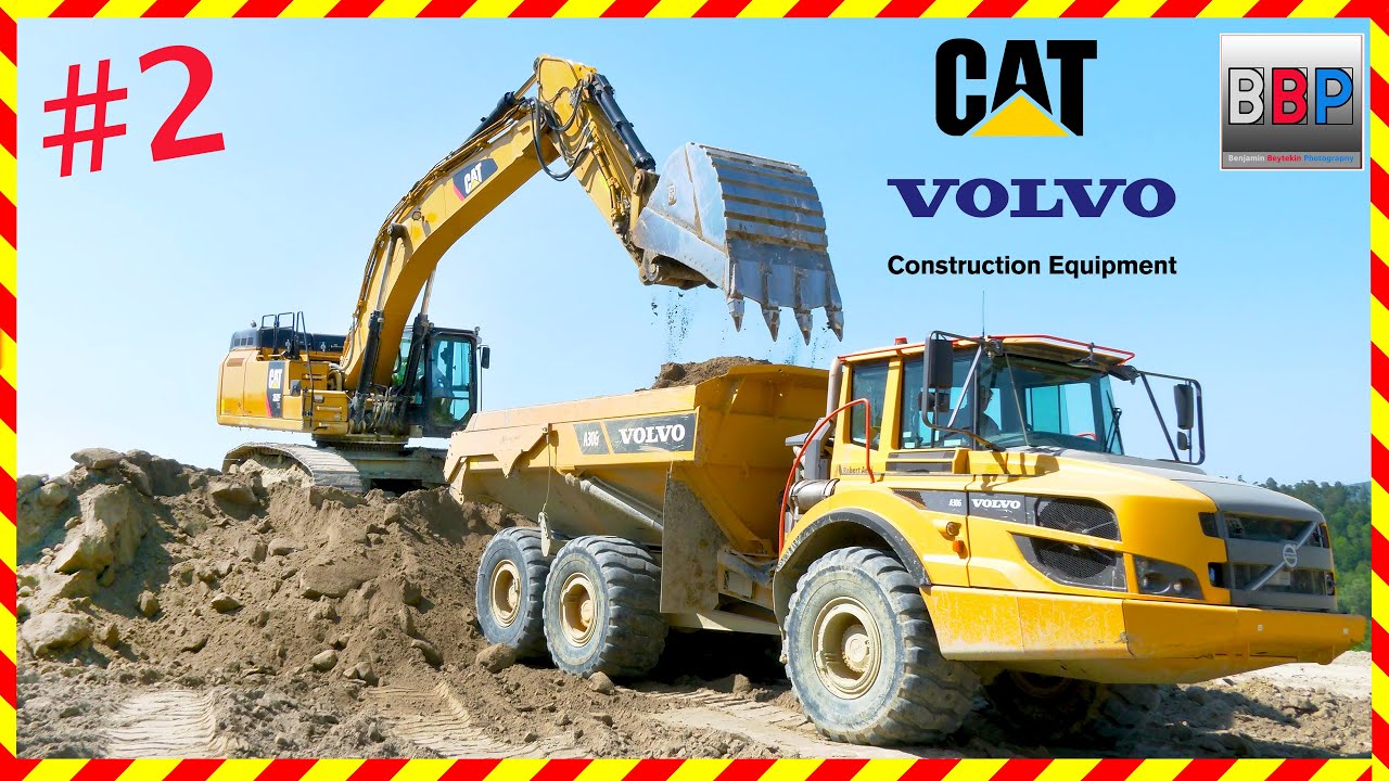 CAT 352F & 3x Volvo A30G, Clay Pit, Switzerland, 2023. #2