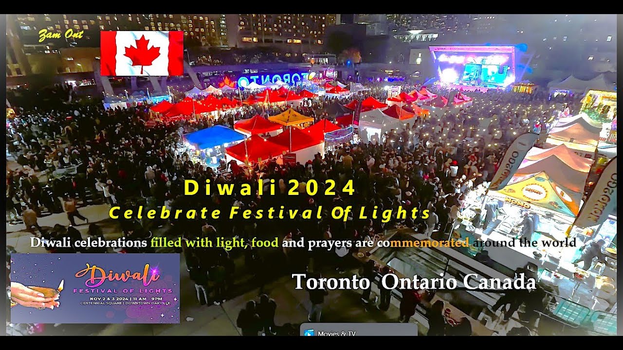 Canada Diwali - Festival of Lights 2024: Downtown TORONTO | Nathan Phillips Square (Autumn Vlog) ON