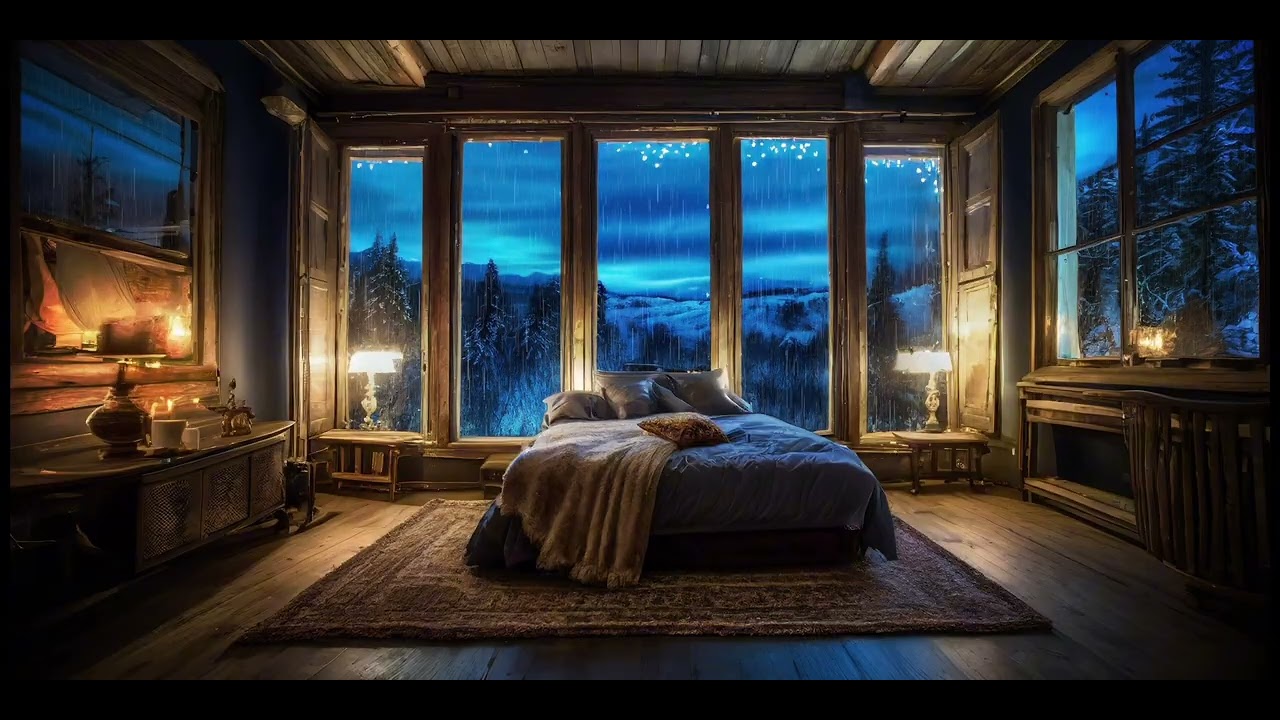 Rainy Night Window 🌧️ Lofi Piano for Sleep (1 Hour no Ads)