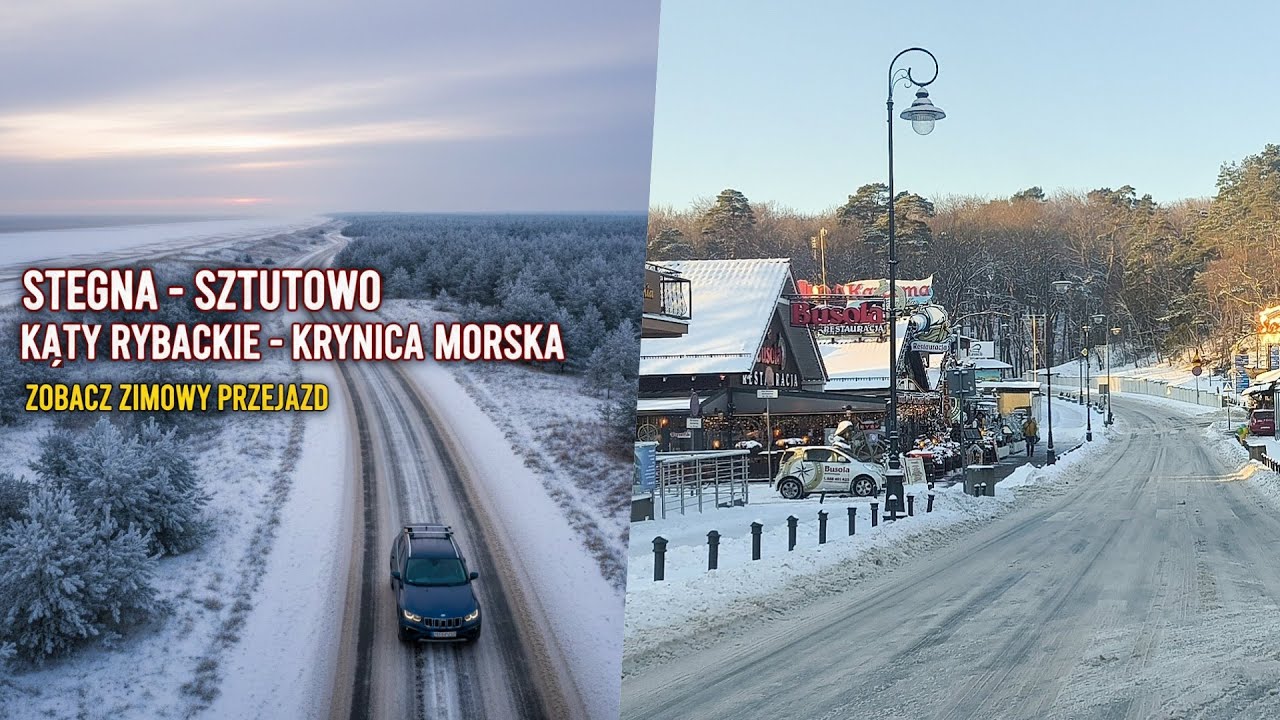 Zimowa Trasa: Stegna – Sztutowo – Kąty Rybackie – Krynica Morska | Przejazd ❄️