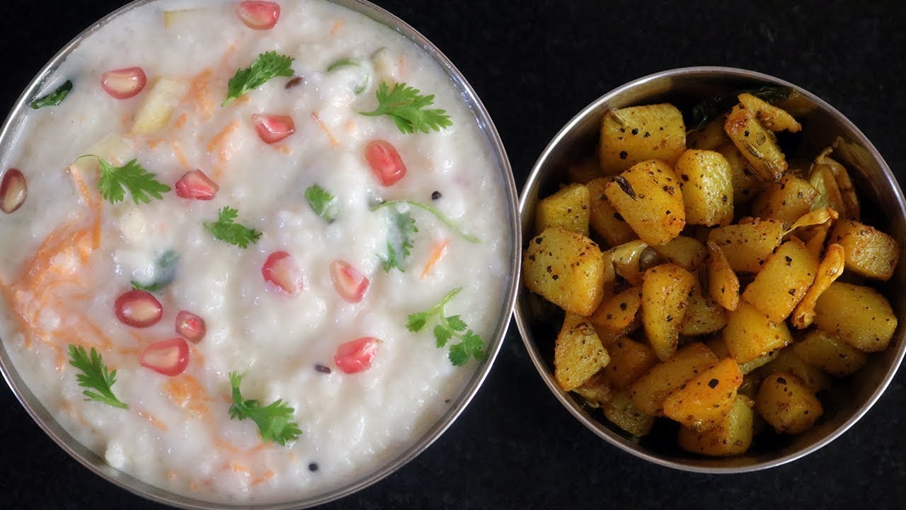 தாளிச்சிவிட்ட தயிர் சாதம் | Curd rice in tamil | Curd Rice Potato Fry | Thayir Sadam