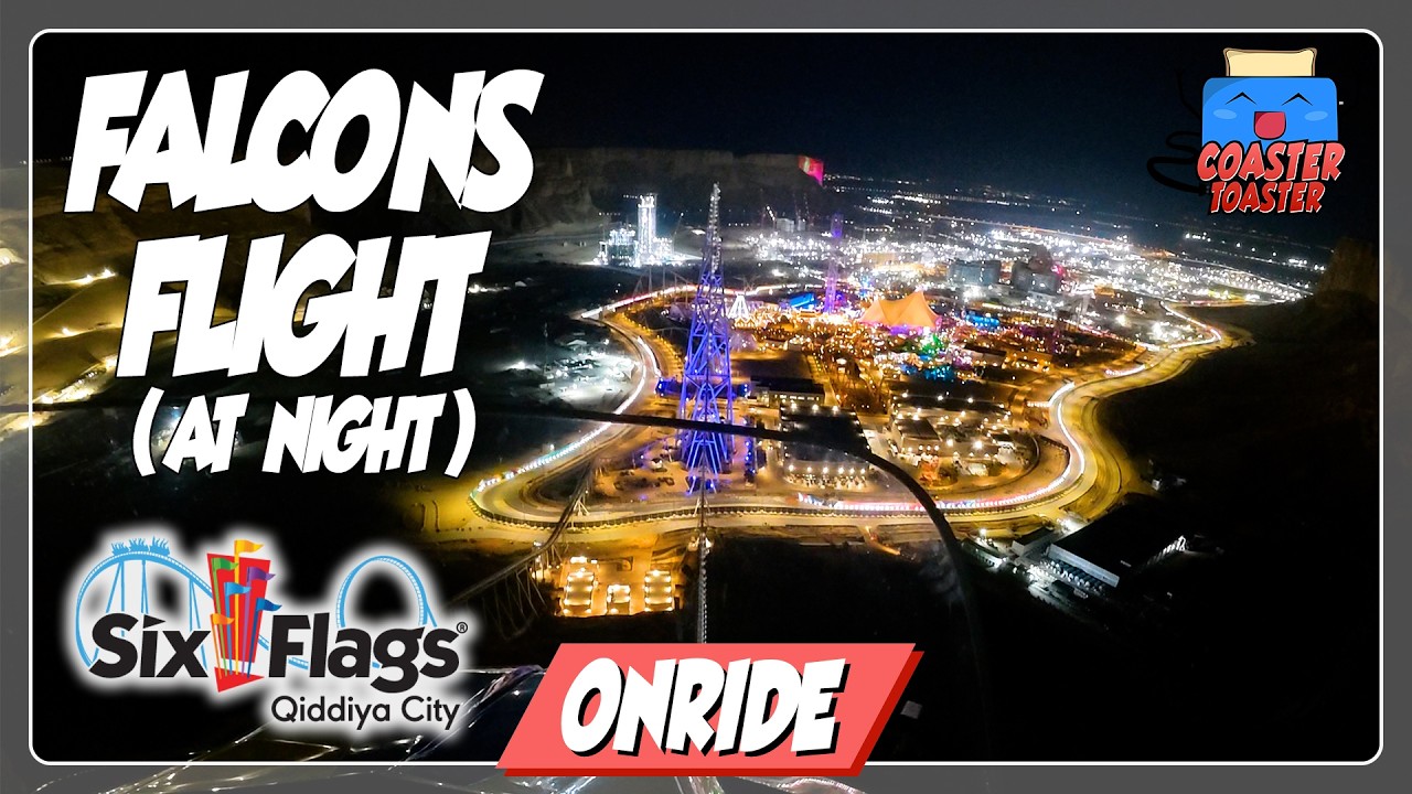 Falcons Flight POV (at night) Six Flags Qiddiya City - Intamin Exa Coaster