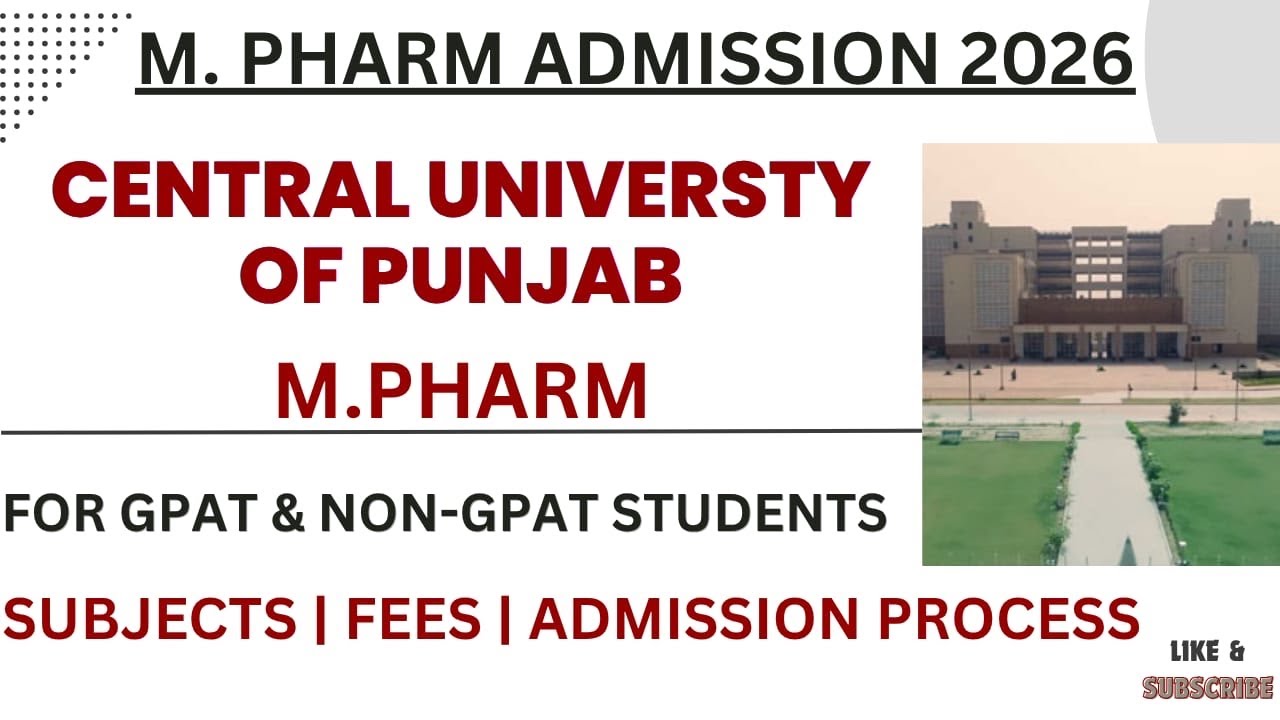 CUP,Bhatinda M.Pharm Admission CUET PG (main) Guidance 2026-27 Exams, Colleges & Admission  