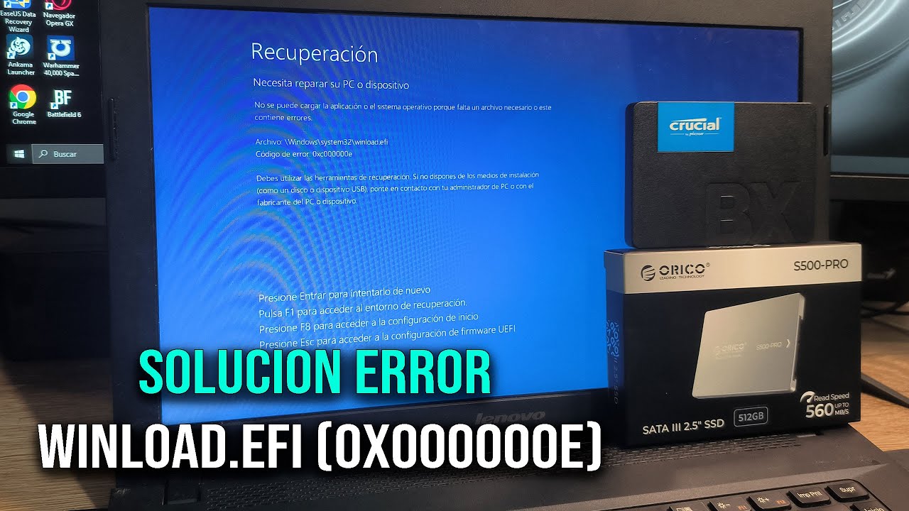 💻 Soluci&oacute;n al  ERROR WINLOAD.EFI (0x000000E) ⚠️ en Windows 10 y 11 | Gu&iacute;a Paso a Paso