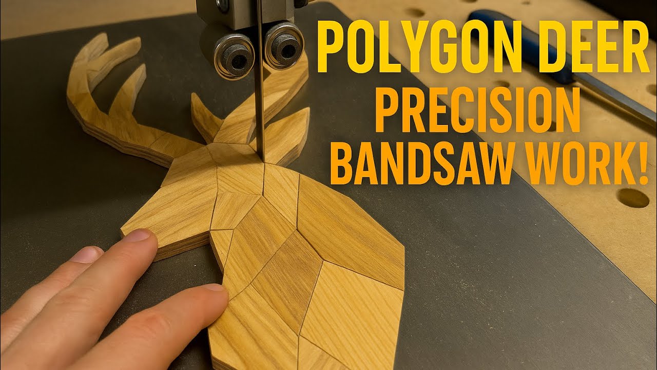 Polygon deer figure from wood