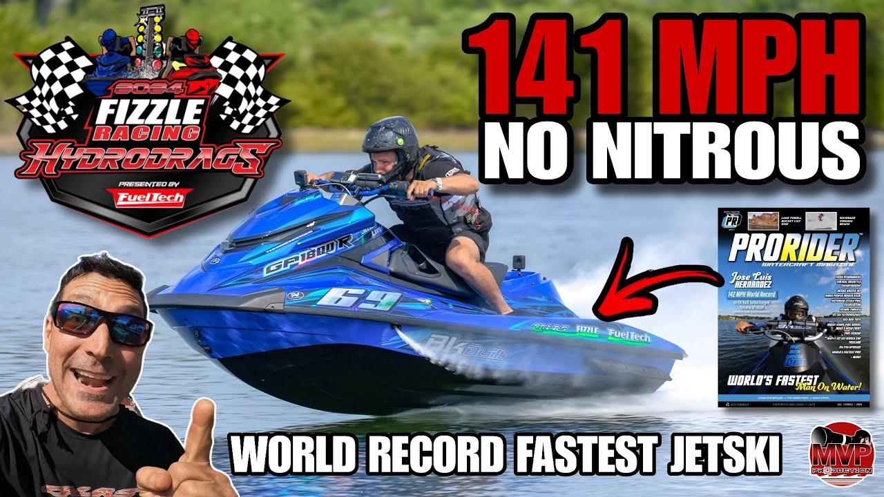 Гидроцикл разгоняется до 141 мили в час без закиси азота на Fizzle Racing HydroDrags 2024 года, п...