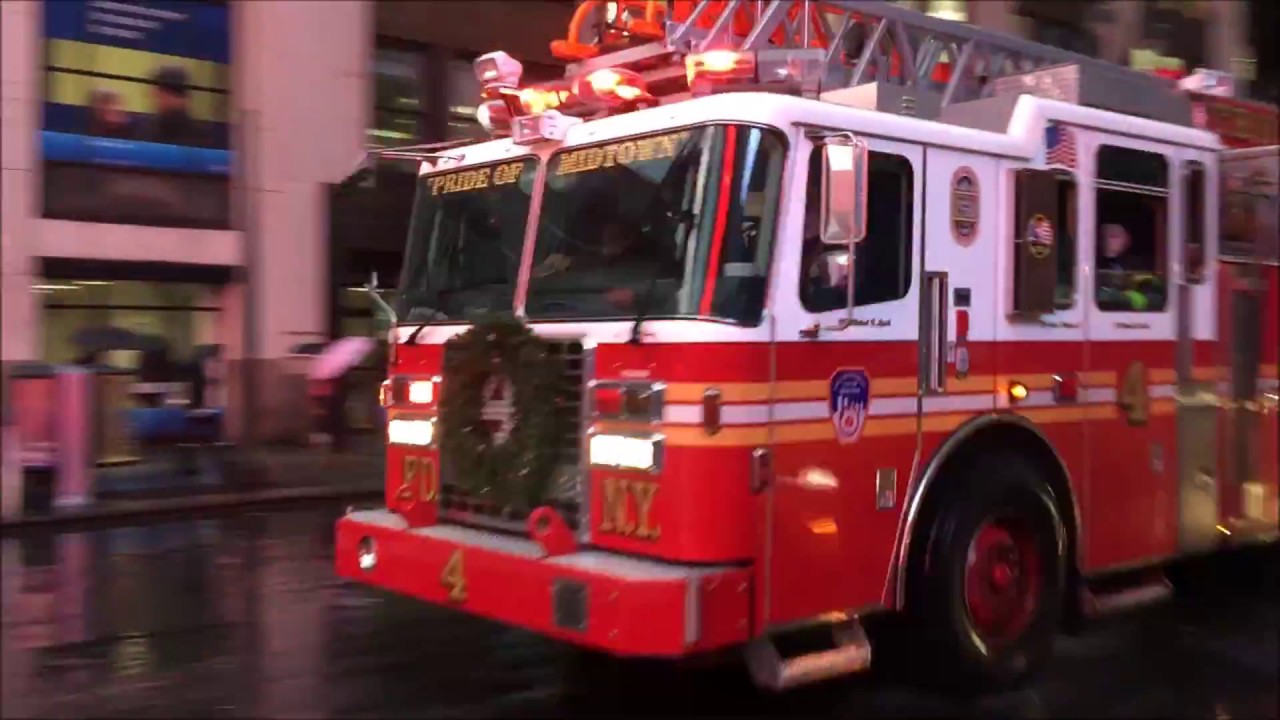 FDNY RESPONDING COMPILATION 56 FULL OF BLAZING SIRENS & LOUD AIR HORNS THROUGHOUT NEW YORK CITY.
