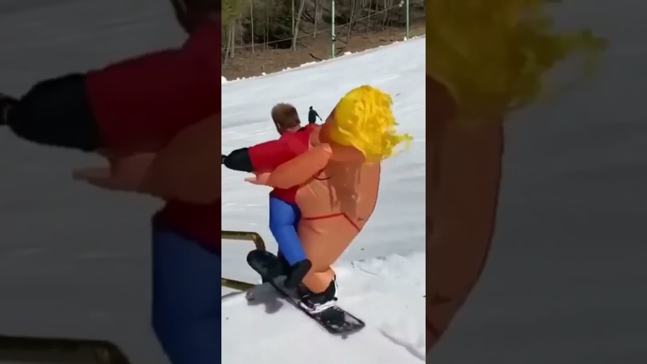 Man ice skating with women costume #snowboarding #wintersport #sport