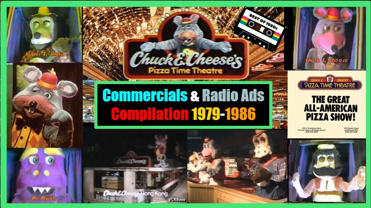 Chuck E. Cheese's Pizza Time Theatre Commercial Compilation 1979-1986