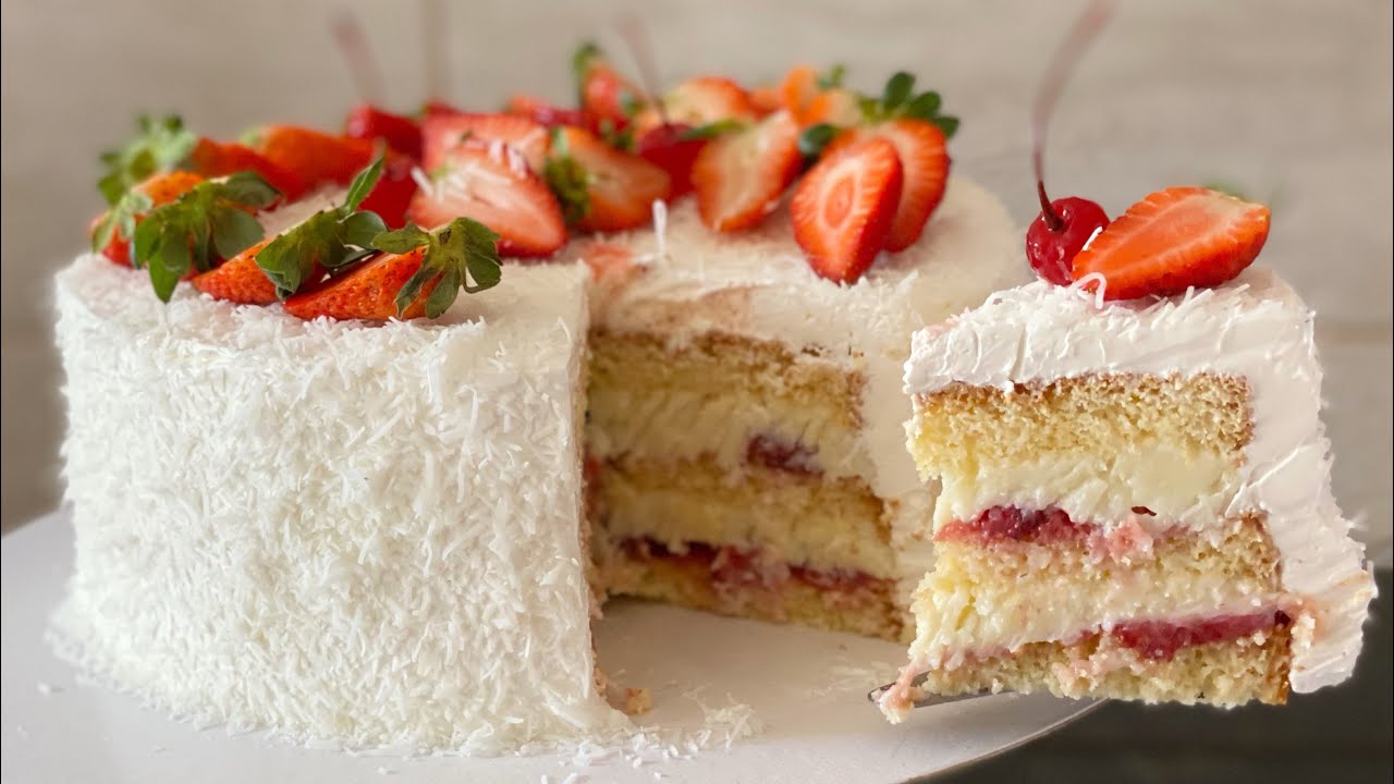 UMA DAS MELHORES COMBINAÇÕES EM RECHEIO QUE JÁ FIZ - COCADA CREMOSA COM MORANGO