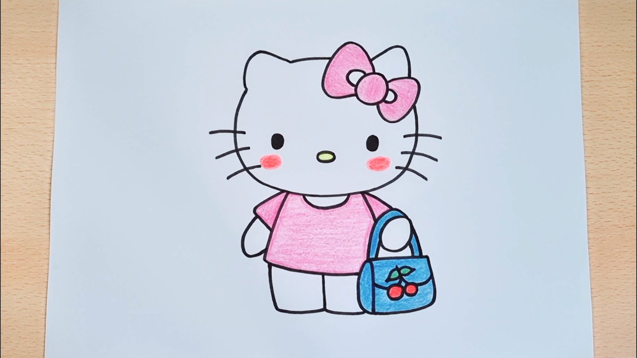 Рисование для детей / Рисование Hello Kitty / Рисование милой Hello Kitty шаг за шагом / Простое ...