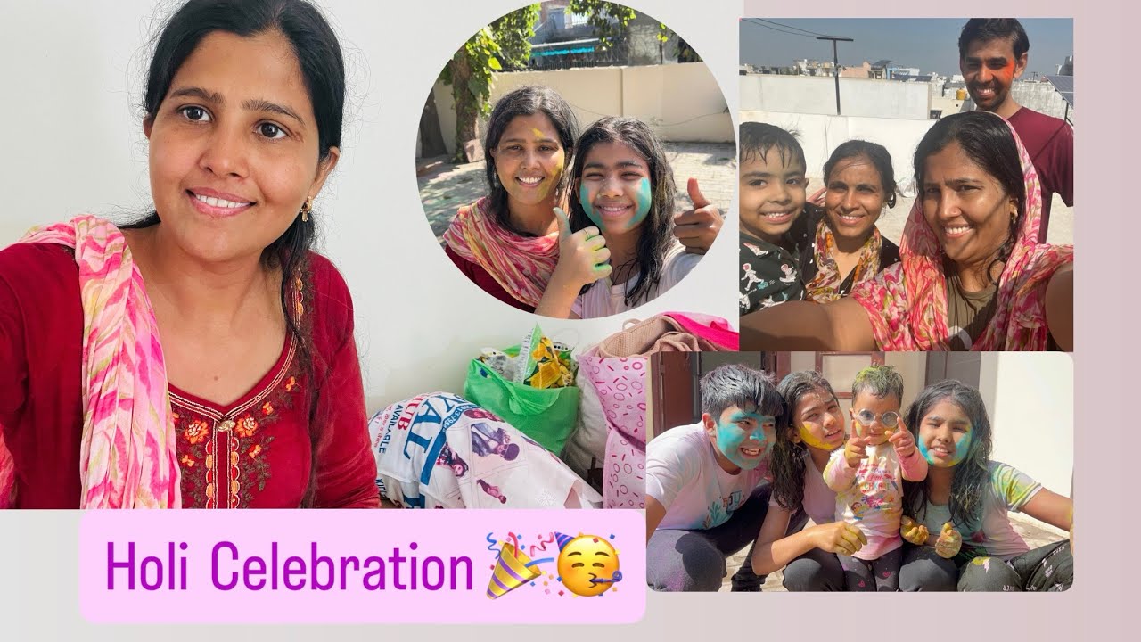 कितनी￼ बार खेली होली🥰🤔 सारा दिन बहुत मज़ा आया🥳🎊