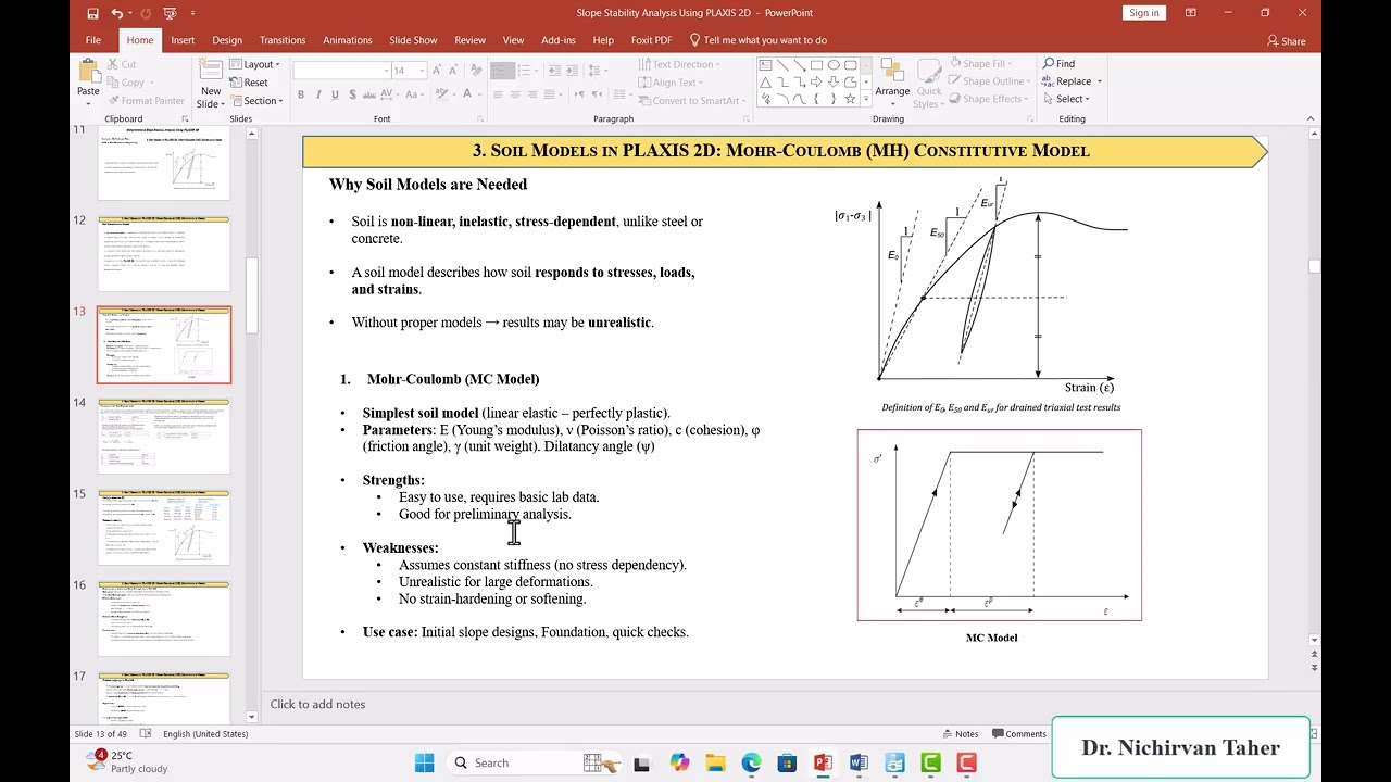 3. Soil Models in PLAXIS 2D: Mohr-Coulomb (MC) Constitutive Model
