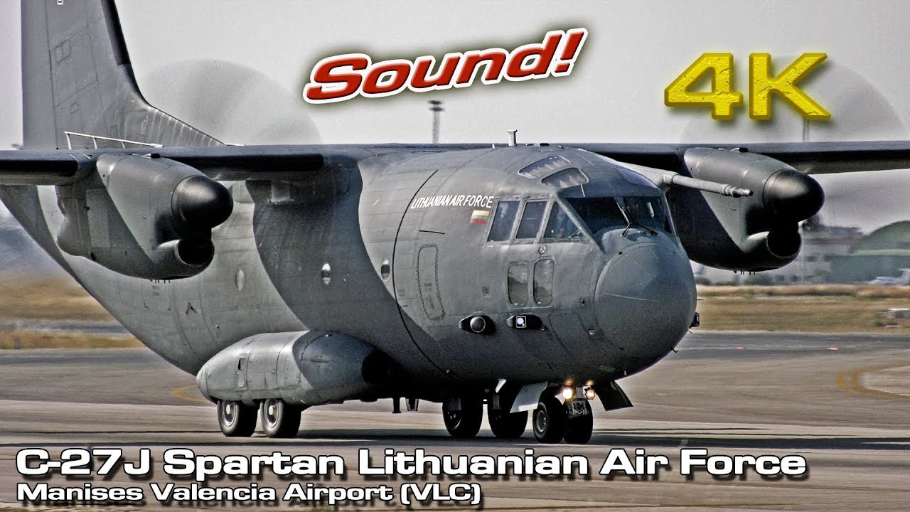 C-27J Spartan Lithuanian Air Force [4k 50p] Valencia (Close view)!
