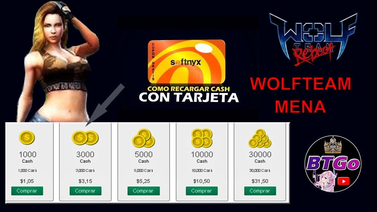 Recarga Cash para wolfteam MENA desde tu casa con cualquier Tarjeta Bancaria por Banca por Internet