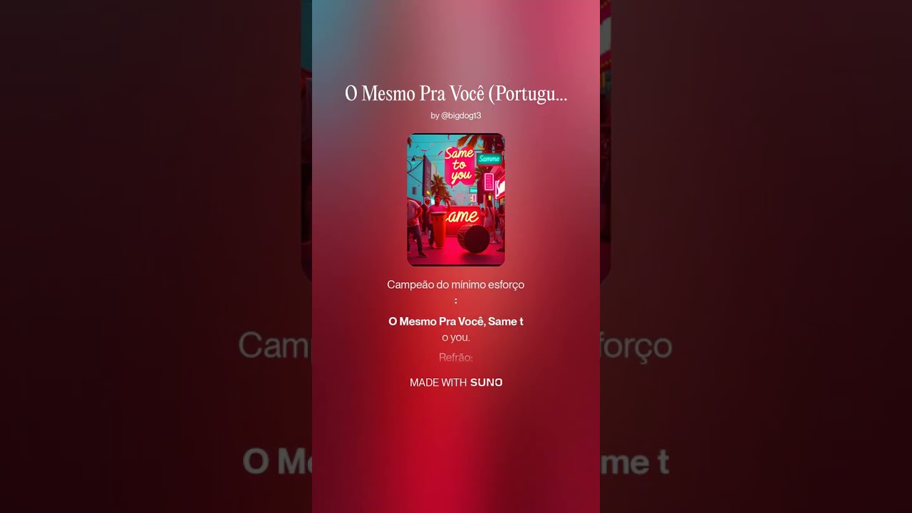 O Mesmo Pra Você (Portuguese Samba) (Female) Same To You | Verman Bedessee and BDC A.I.M. Band