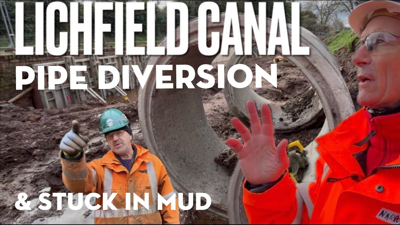 Lichfield Canal Divert The Big Pipe #canal #construction #restoration 