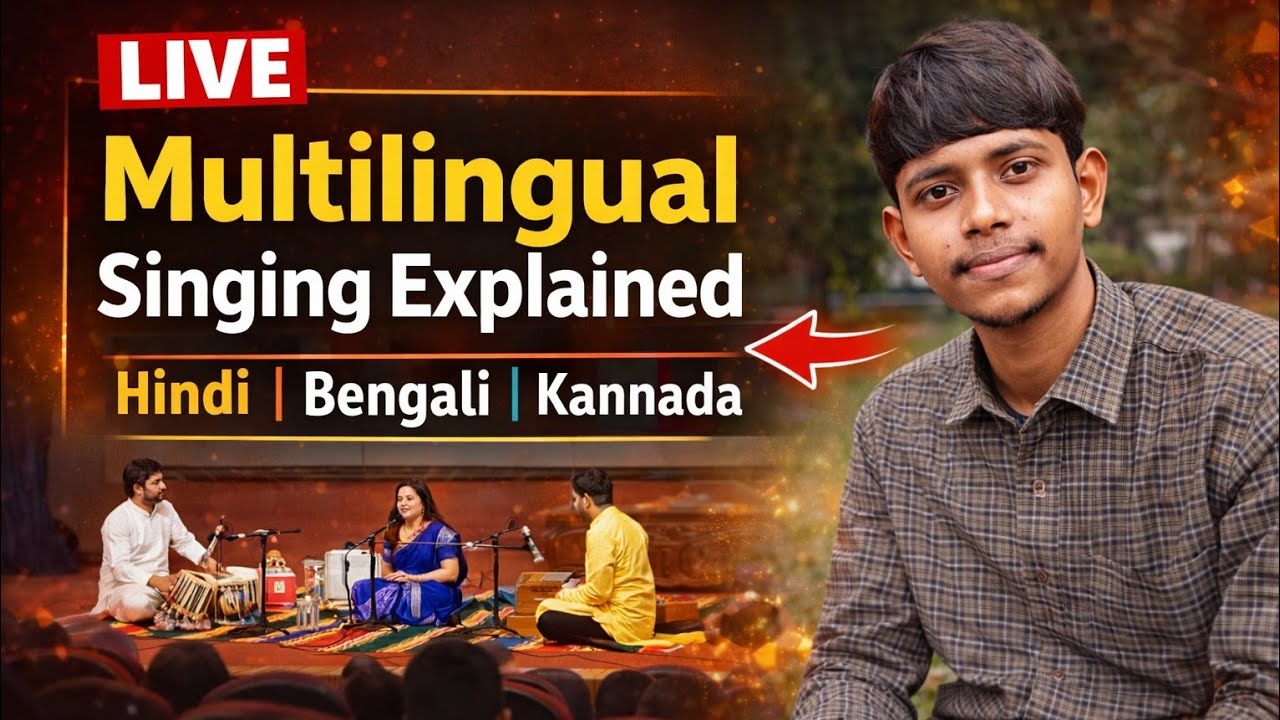 🔴Live Multilingual Singing Explained| Hindi Bengali Kannada Song Parts | Tabla Harmonium | 🪘🎹