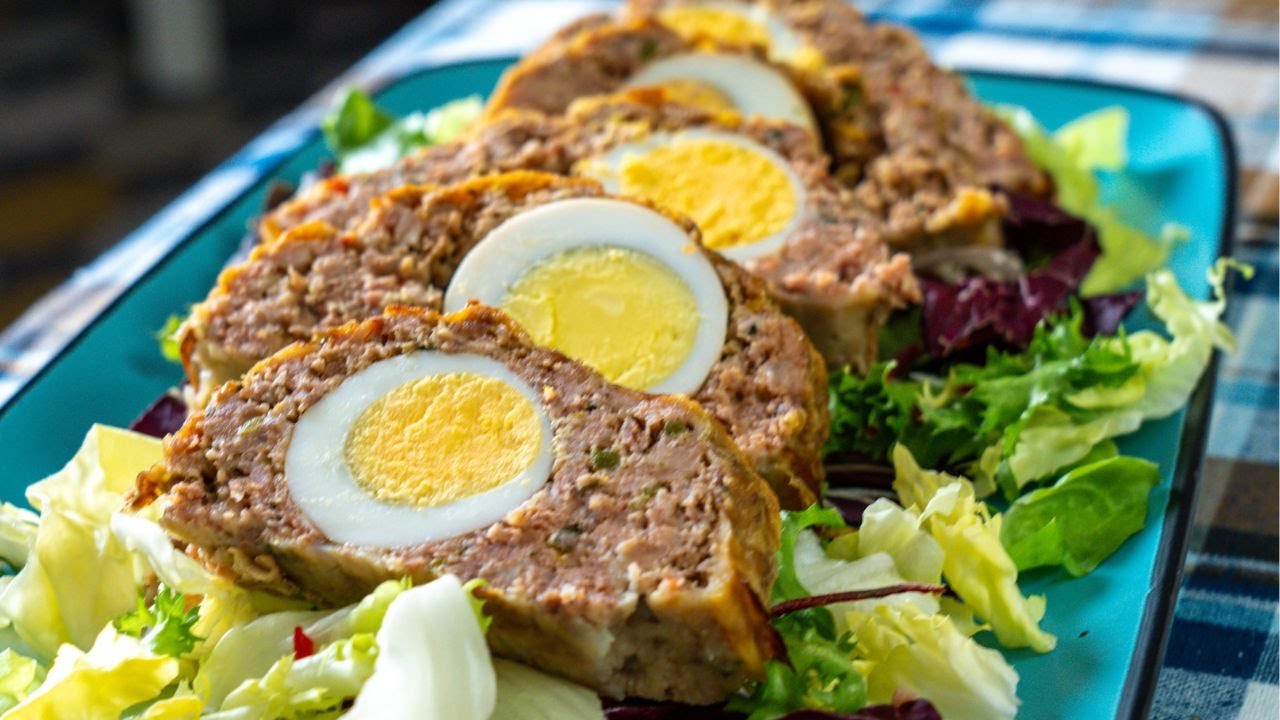 Egg-Stuffed Meatloaf recipe, very simple, delicious, and looks great