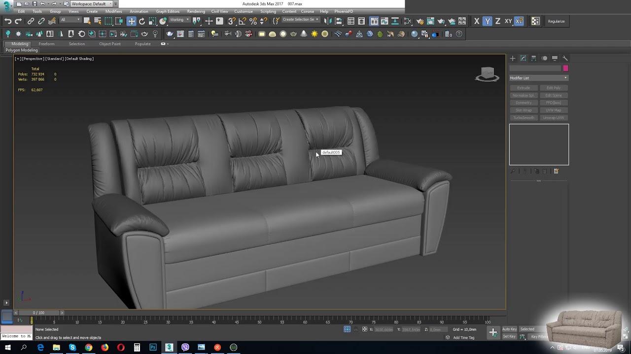 Modelling 3Ds Max.  Sofa VIKA - Brooklyn part-2 |  Моделирование дивана VIKA - Brooklyn часть-2