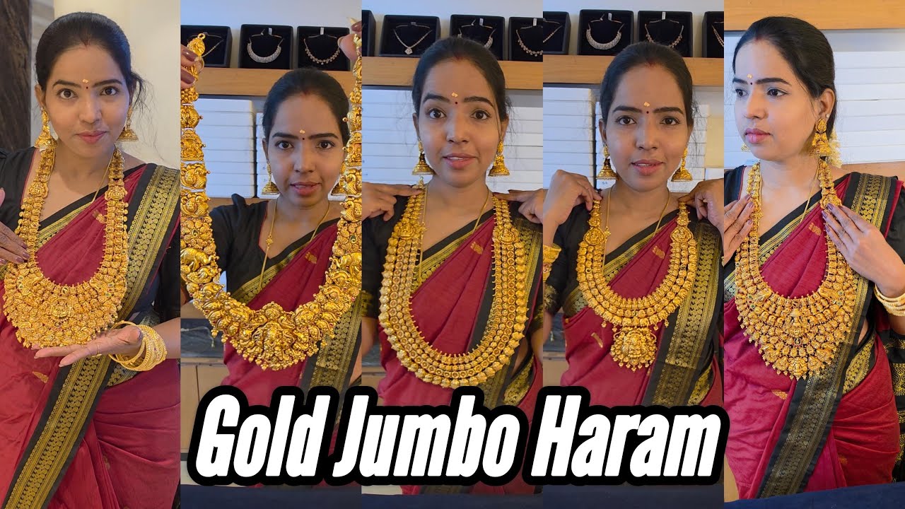 10 Savaran Gold Jumbo Haram | New Wedding Arrivals | Antique Kasumalai Row malai Nagas Haram |Online