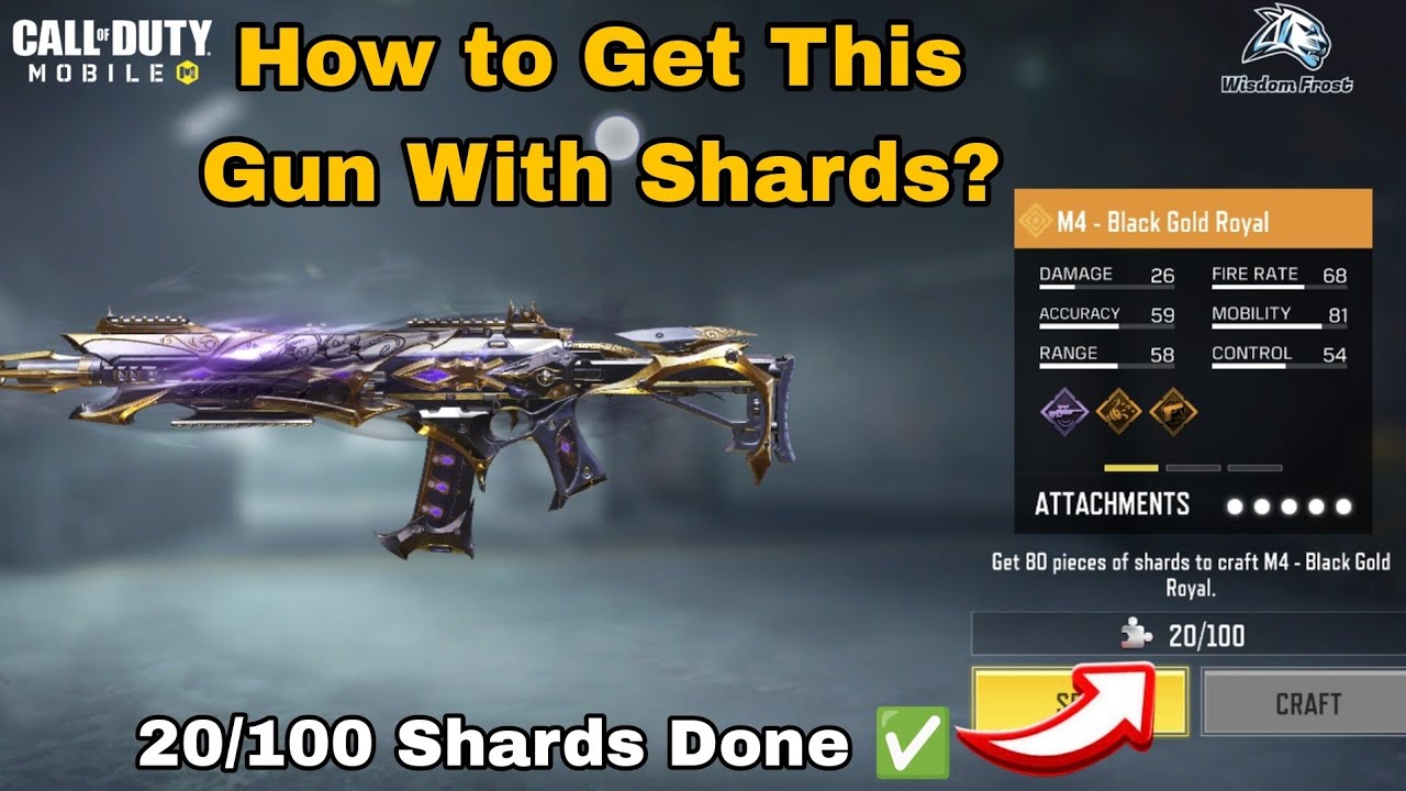How to CRAFT M4 - Black Gold Royal With Shards | FREE Unlock or CLAIM Legendary M4 Cod Mobile 2025