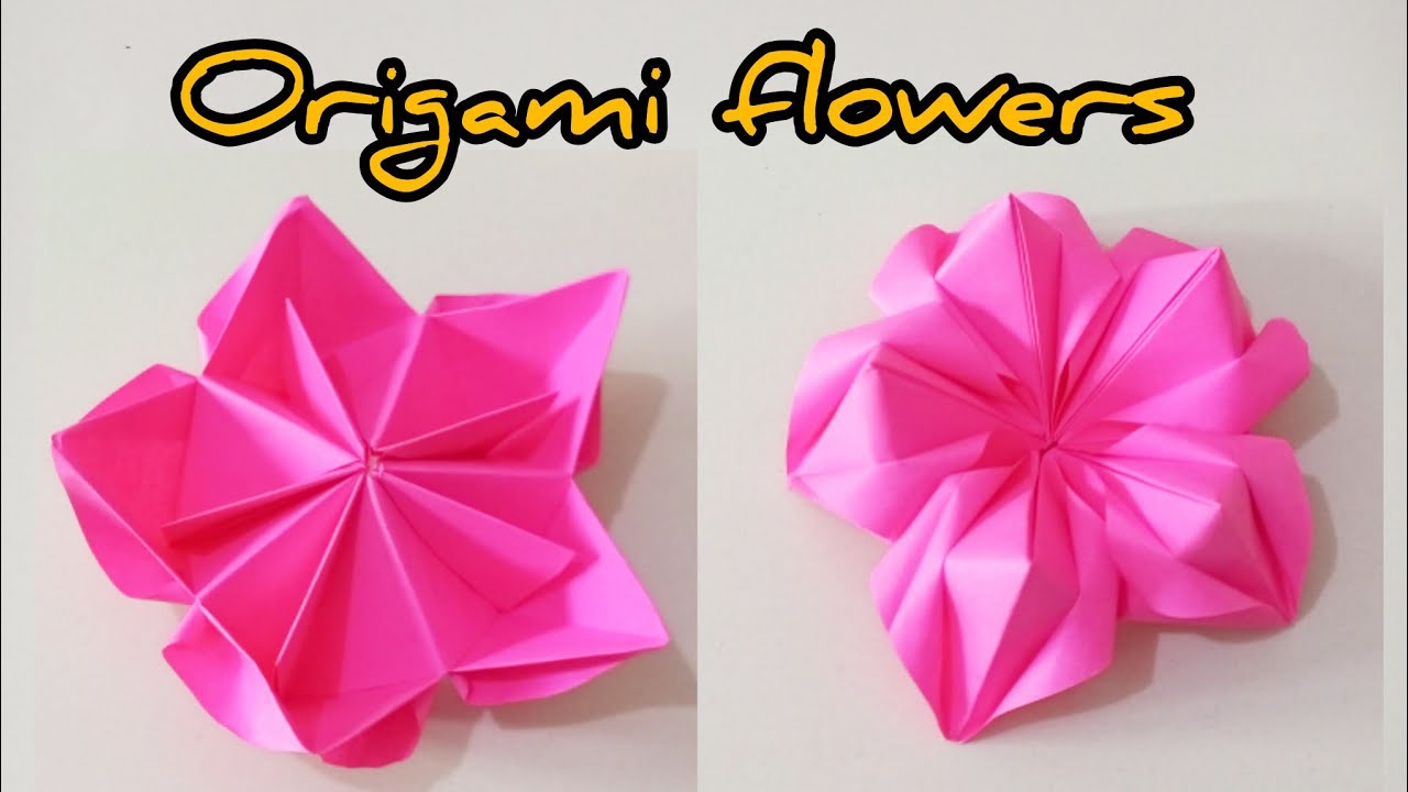 Melipat kertas origami menjadi bentuk bunga yang mudah