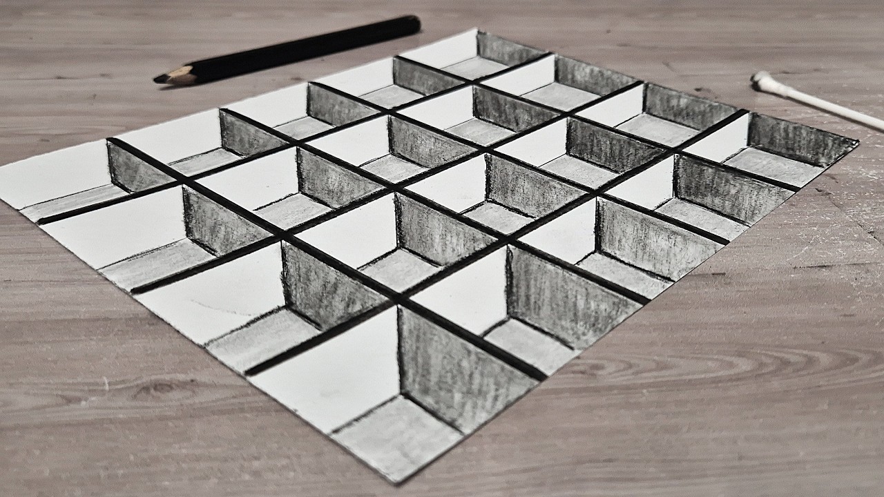 3d drawing easy illusion on paper