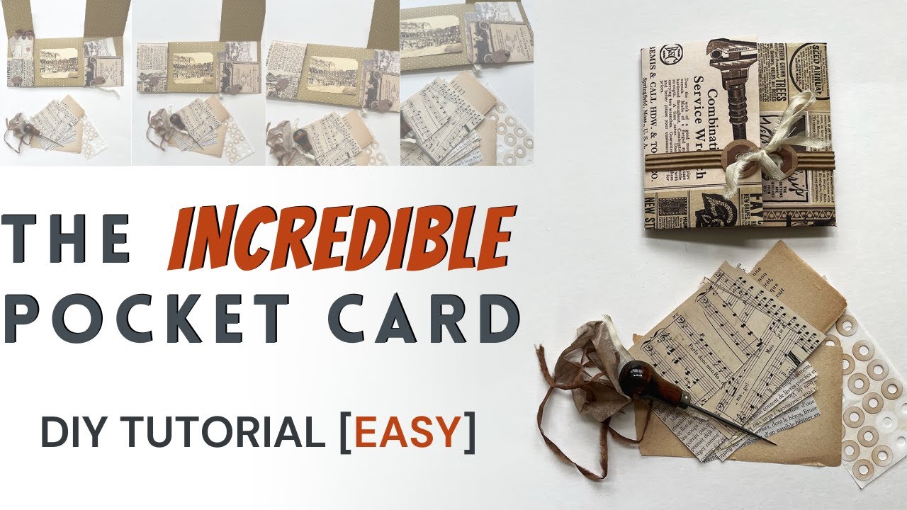 The INCREDIBLE Pocket Card! | Make a 3 Pocket Card Using Only ONE 12x12  [Quick & Easy Tutorial]