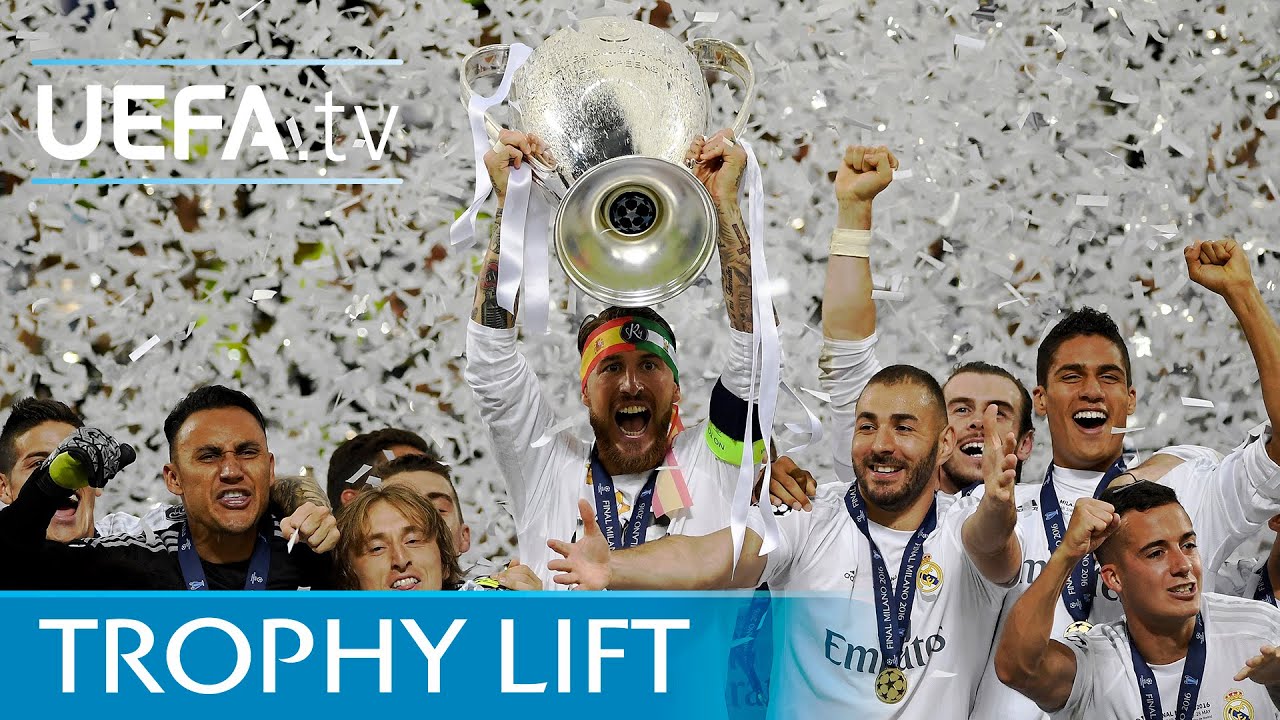 Real Madrid lift UEFA Champions League trophy