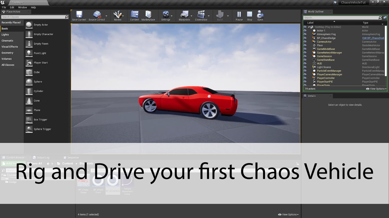 Rig and Drive your first Chaos Vehicle - Unreal Engine 4 Tutorial