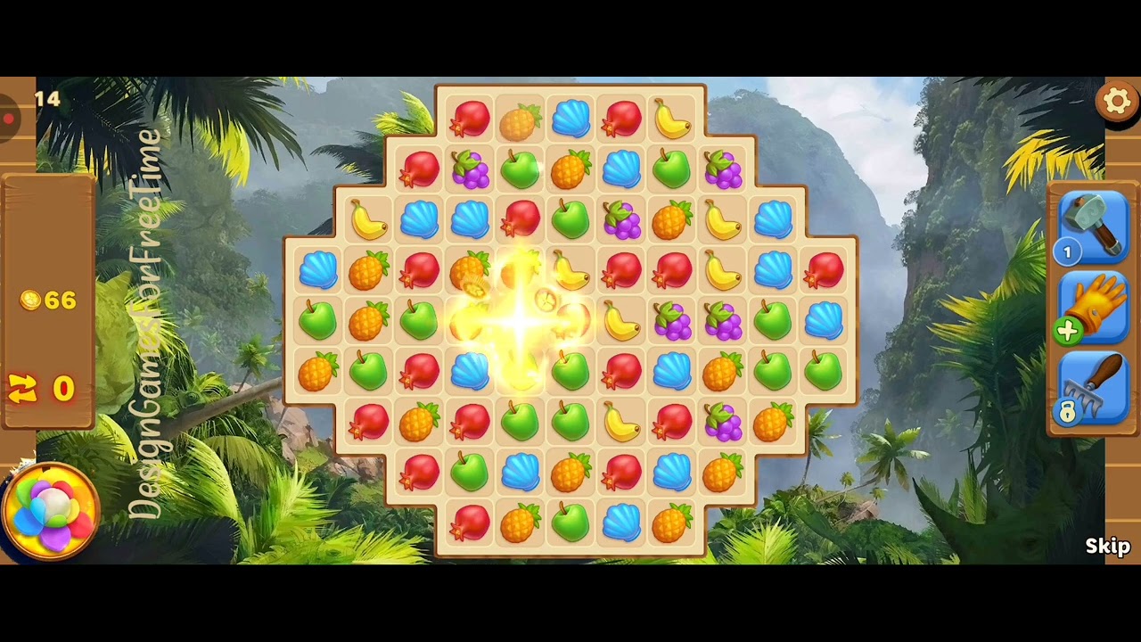 Tropical Forest: Match 3 Story - Level 14 gameplay match 3 puzzle design decor renovate game 