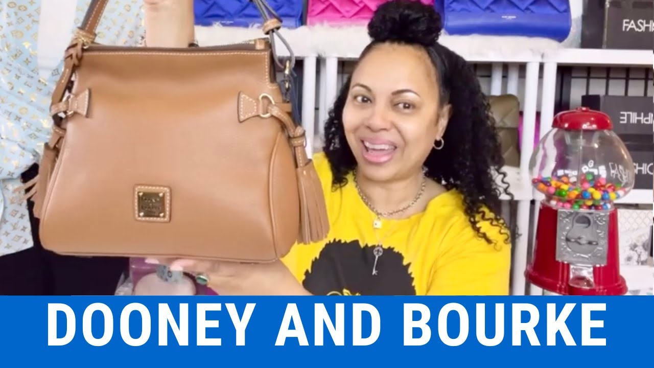 UNBOXING DOONEY & BOURKE TASSEL SHOULDER BAG PEBBLED GRAIN LEATHER CARAMEL SATCHEL