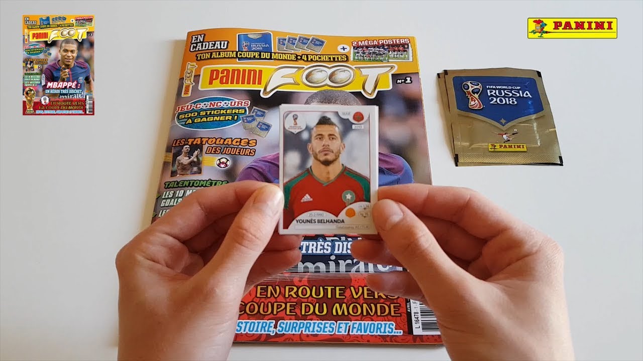 OUVERTURE DU MAGAZINE PANINI FOOT N°01 AVEC L'ALBUM DE STICKERS DE LA COUPE DU MONDE 2018
