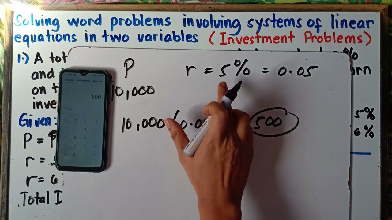 Solving Word Problems Involving Systems of Linear Equations in Two Variables ( Investment Problems )