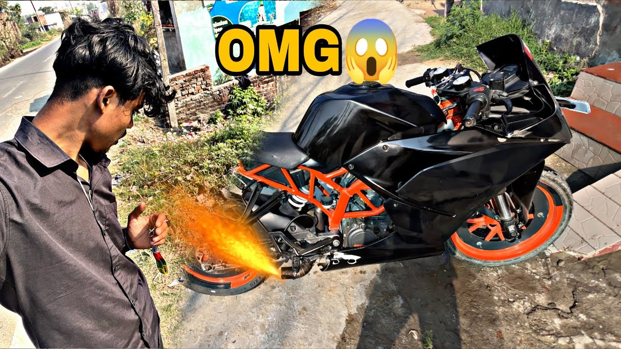 ||“Without Exhaust Sound 😱”|| only band pipe 🚀#ktmrc #bandpipe #exhaust #sound 