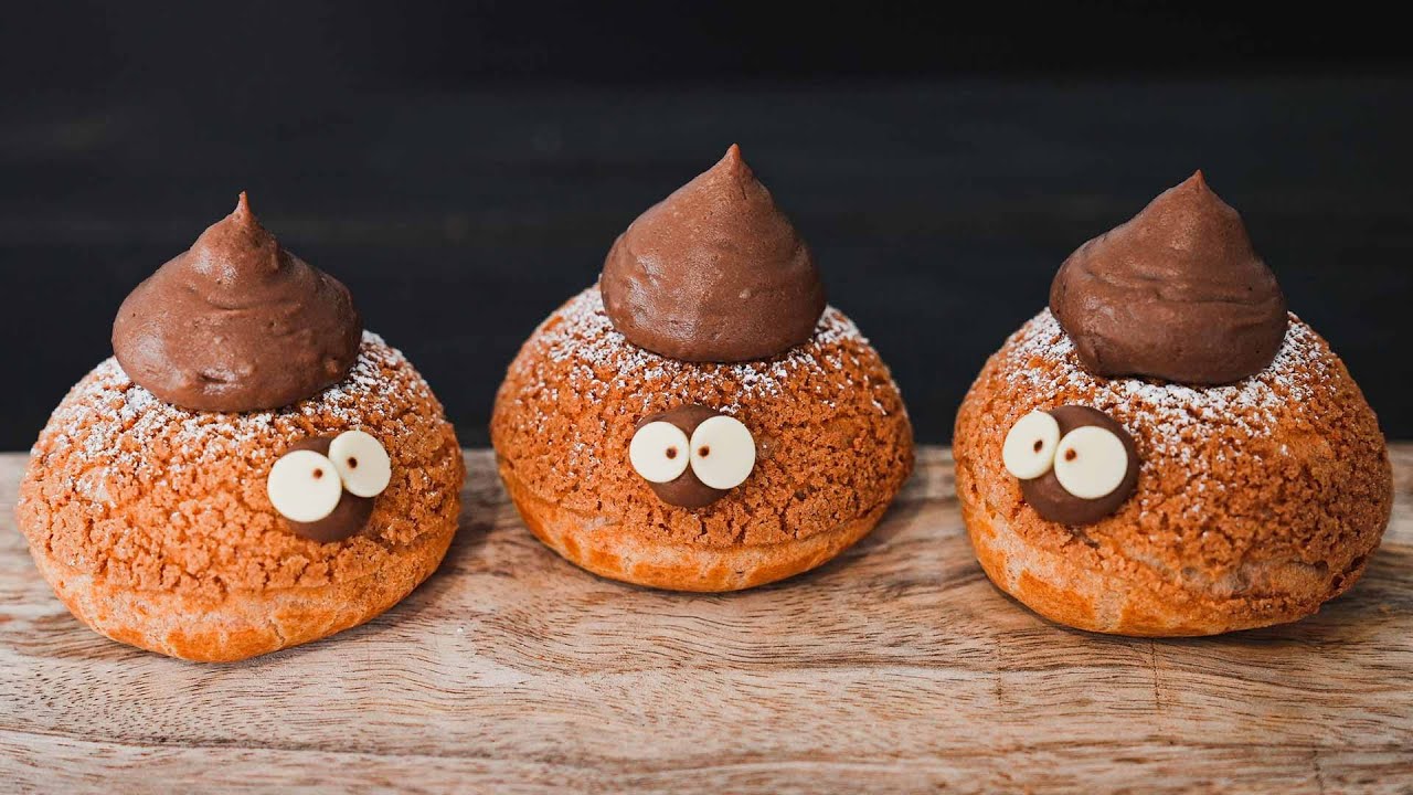 Choux Au Craquelin With Chocolate Cream
