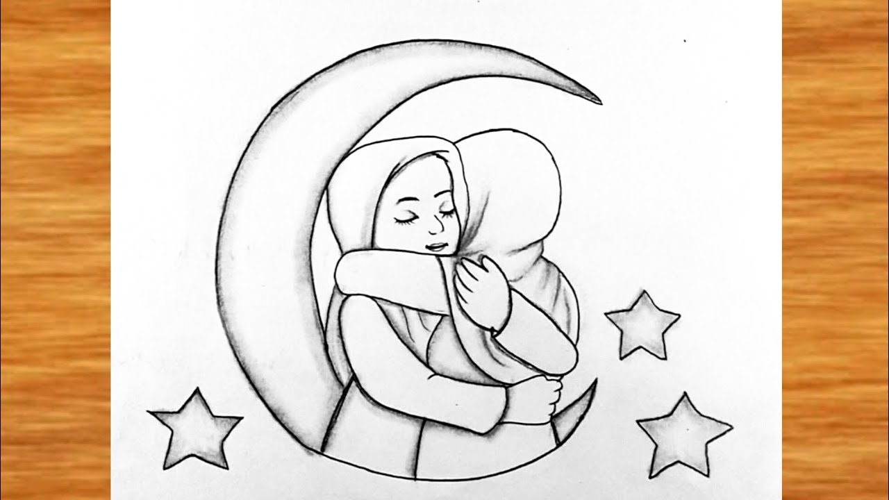 Eid Mubarak 🌙⭐ / Easy Drawing For Eid Festival || Eid Festival Poster making || Pencil Drawing Easy