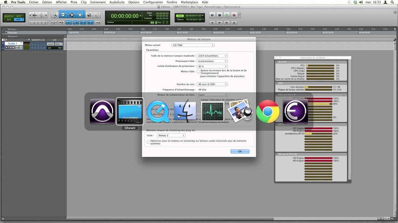 Paramétrage et optimisation des sessions ProTools