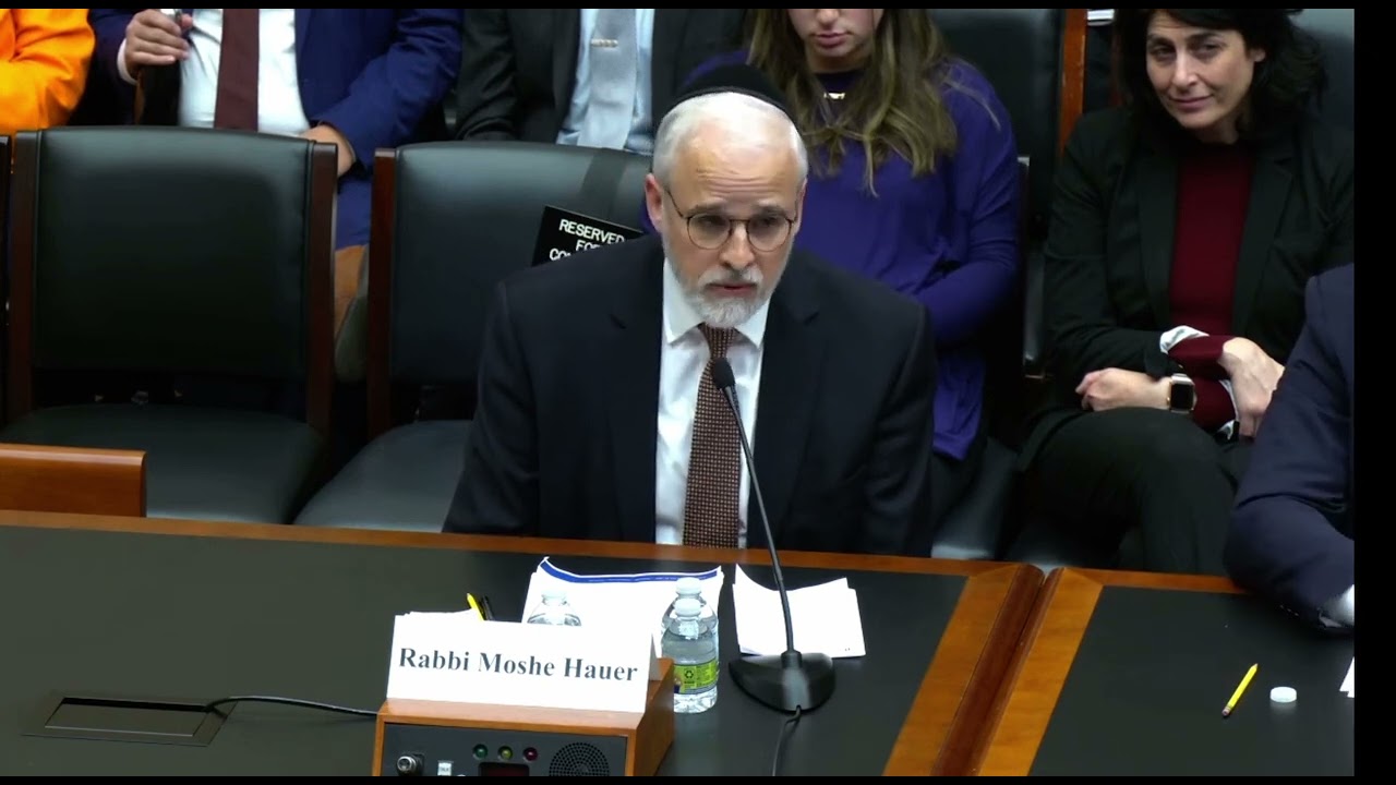 Rabbi Hauer gives opening testimony on campus antisemitism.