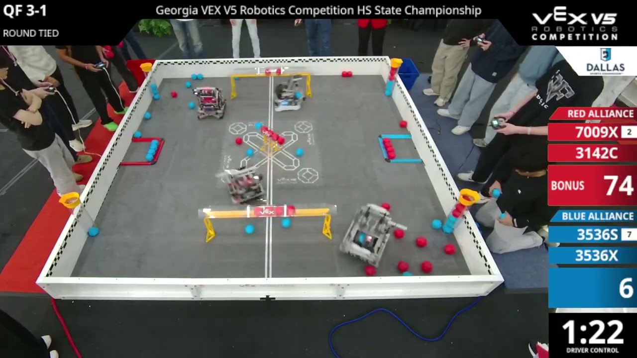 Georgia HS State Championship : Division 1 - QF #3-1 - 7009X & 3142C vs 3536S & 3536X - Auton + Driv