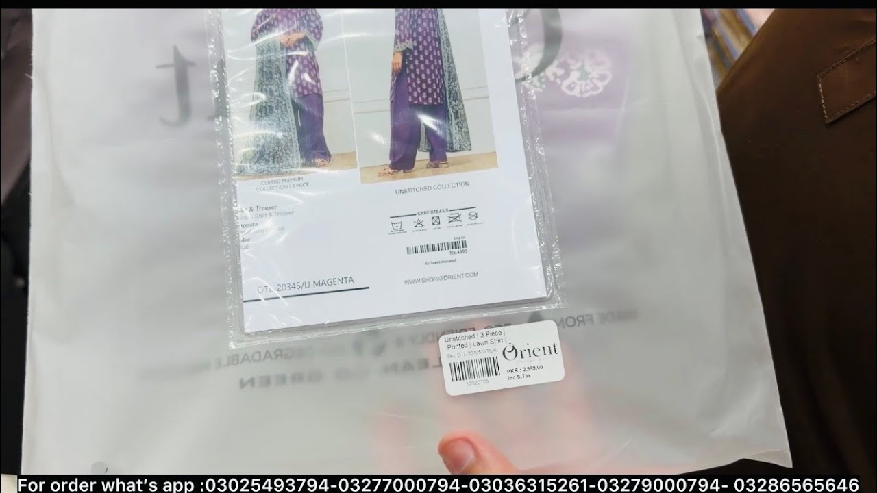 ORIENT Basic Lawn 3Pc Unsitch suits | original Packing wala stock | Sale price only Rs 1825 |#sale 